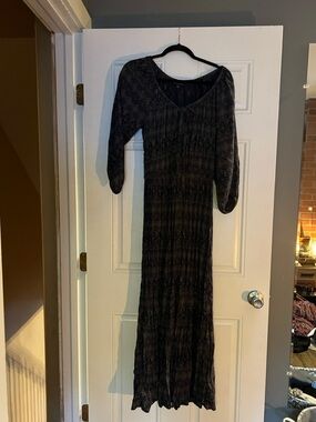 American Eagle Outfitters Black Patterned Maxi Dress